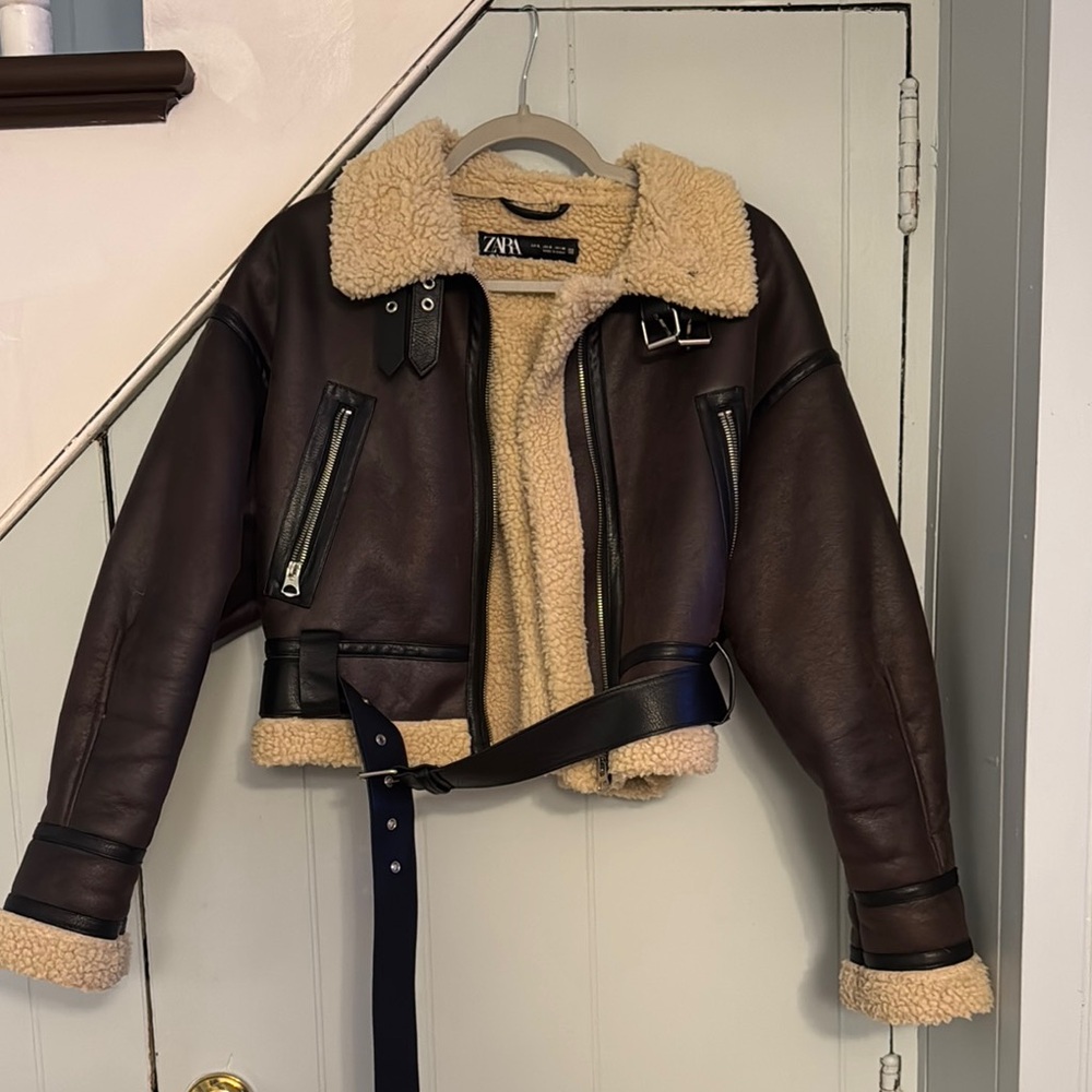 Zara Brown Shearling Jacket